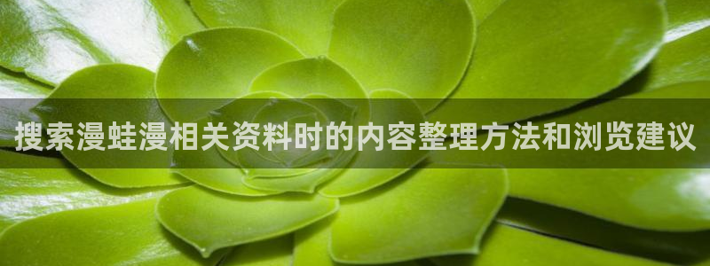 漫蛙漫画网页阅读:搜索漫蛙漫相关资料时的内容整理方法和浏览建议